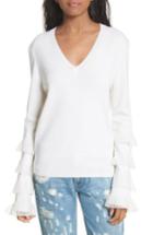 Women's Derek Lam 10 Crosby Tiered Ruffle Sleeve Sweater - White