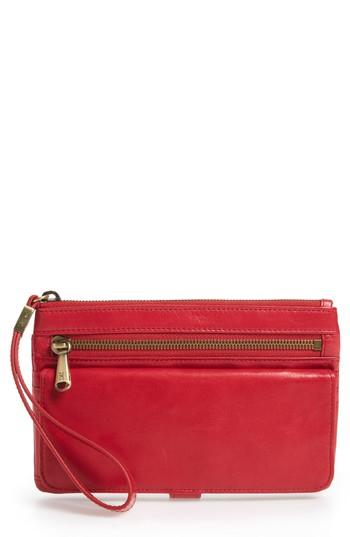 Women's Hobo Roam Leather Wristlet - Red