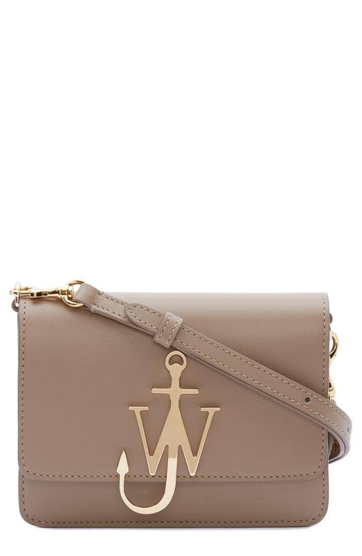 Jw Anderson Logo Leather Crossbody Bag - Brown