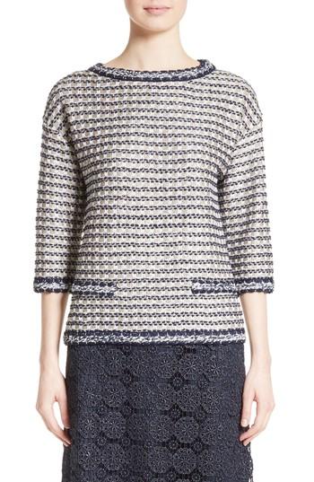 Women's St. John Collection Vany Tweed Knit Top - Metallic