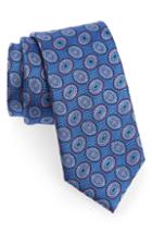 Men's Nordstrom Men's Shop Minton Medallion Silk Tie, Size - Blue
