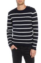 Men's The Kooples Regular Fit Striped Sweater - Blue