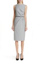 Women's Max Mara Torres Side Pleat Sheath Dress - Grey