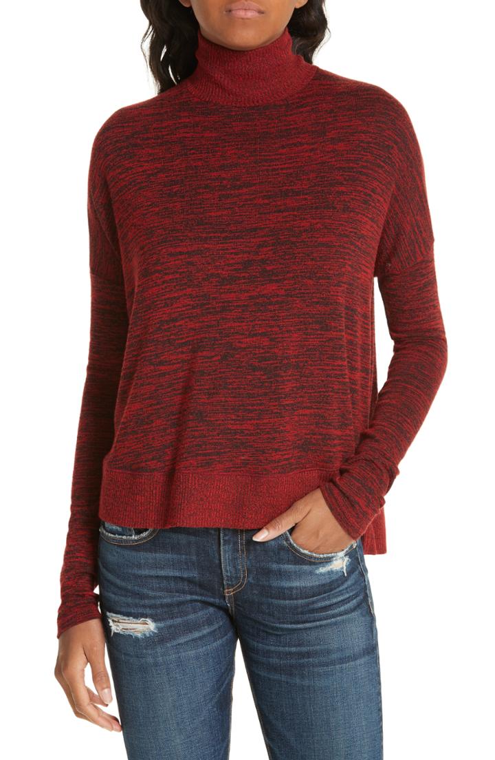 Women's Rag & Bone/jean Bowery Knit Turtleneck, Size - Red