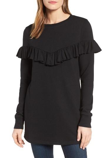 Women's Halogen Ruffled Tunic Sweatshirt