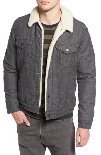Men's Levi's Type 3 Sherpa Trucker Jacket - Grey