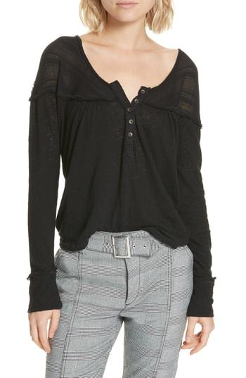 Women's Free People Down Under Henley - Black