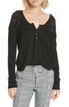 Women's Free People Down Under Henley - Black
