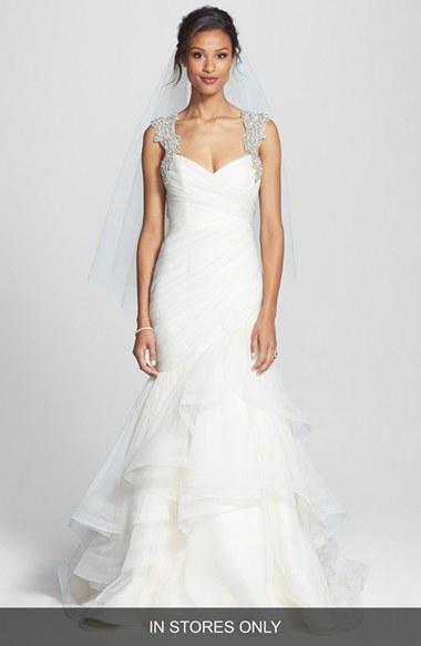 Women's Hayley Paige 'emeryn' Embellished Tiered Chiffon Mermaid Dress
