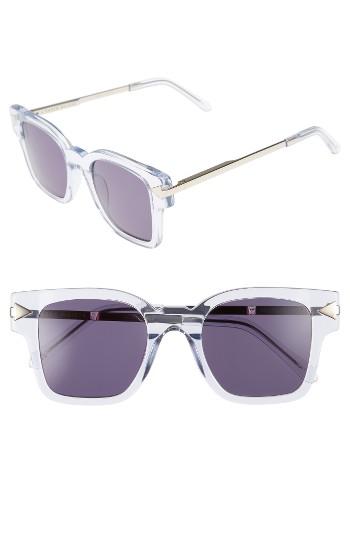 Women's Karen Walker Julius 49mm Square Sunglasses - Crystal Grey/ Clear