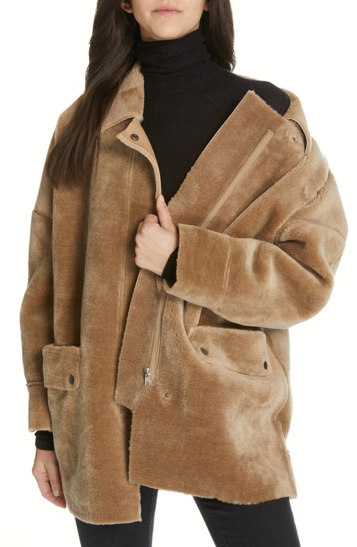 Women's Free People Lindsay Faux Fur Coat - Grey