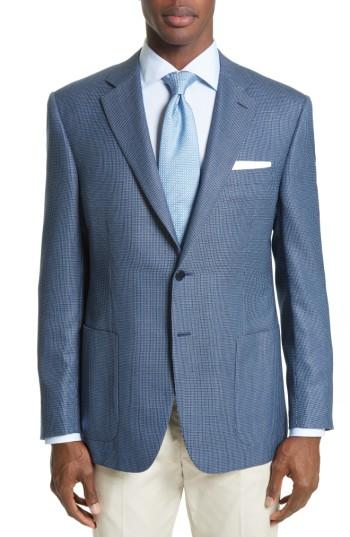 Men's Canali Siena Classic Fit Silk & Wool Blazer R Eu - Blue