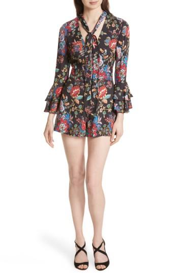 Women's Alice + Olivia Macall Bell Sleeve Romper