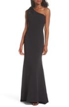 Women's Eliza J One-shoulder A-line Gown (similar To 14w) - Black