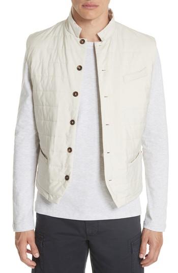 Men's Eleventy Quilted Vest - Beige