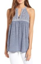 Women's Thml Embroidered Yoke Babydoll Top - Blue