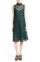 Women's See By Chloe Lace Ruffle Neck Dress Us / 34 It - Green