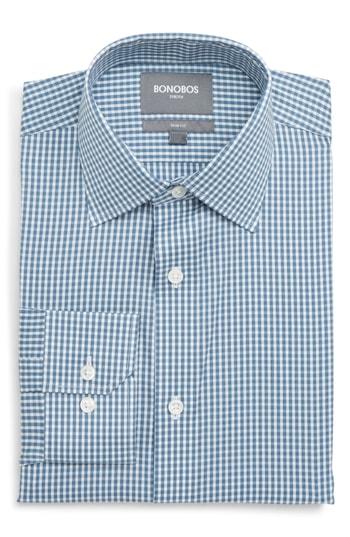 Men's Bonobos Sherwood Slim Fit Stretch Check Dress Shirt .5 32 - Blue