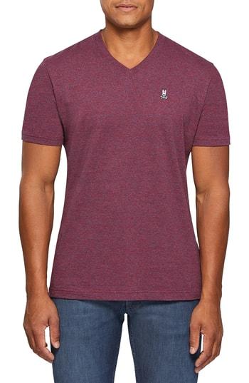 Men's Psycho Bunny V-neck T-shirt (s) - Burgundy