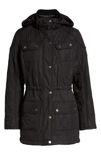 Women's Barbour 'arrow' Quilted Anorak Us / 8 Uk - Black
