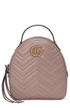 Gucci Gg Marmont Matelasse Quilted Leather Backpack - Coral