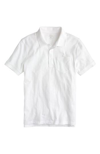 Men's J.crew Slub Jersey Polo - White