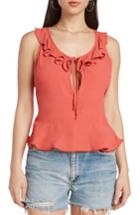 Women's Willow & Clay Peplum Camisole, Size - Coral