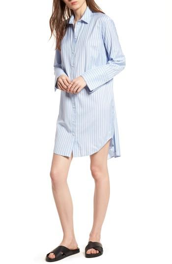 Women's Treasure & Bond Pleat Back Shirtdress - Blue
