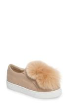 Women's Here / Now Arian Genuine Fox Fur Trim Sneaker .5 M - Beige