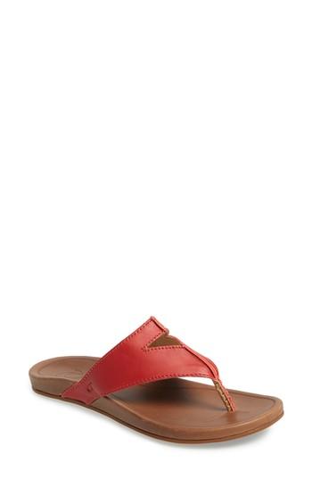 Women's Olukai Lala Flip Flop M - Red