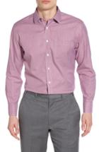 Men's Nordstrom Men's Shop Smartcare(tm) Trim Fit Mini Check Dress Shirt .5 32/33 - Purple