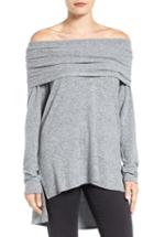 Women's Gibson Cozy Convertible Neckline Tunic, Size - Grey