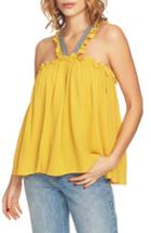 Women's 1.state Embroidered Crinkle Gauze Babydoll Top, Size - Yellow