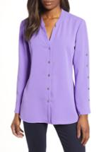 Women's Nic+zoe Button Sleeve Top - Purple