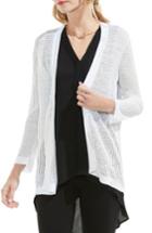 Women's Vince Camuto Linen Blend Pointelle Open Front Cardigan - White