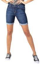 Women's Liverpool Corine Cuffed Denim Shorts - Blue