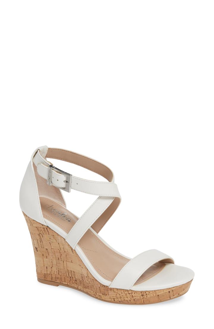 Women's Charles By Charles David Launch Wedge Sandal M - White