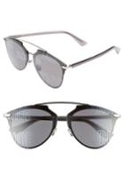 Women's Dior Reflected Prism 63mm Oversize Mirrored Brow Bar Sunglasses - Palladium/ Grey