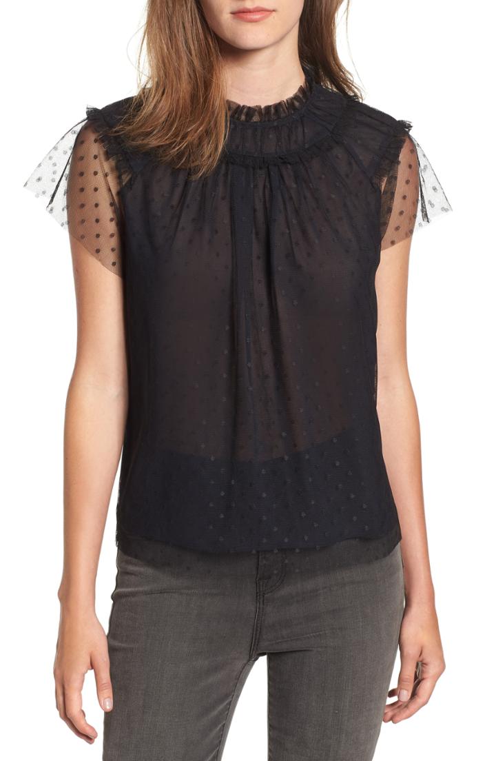 Women's Chelsea28 Ruffle Dot Top - Blue