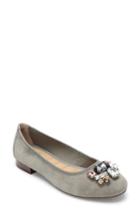 Women's Me Too Sapphire Crystal Embellished Flat M - Grey