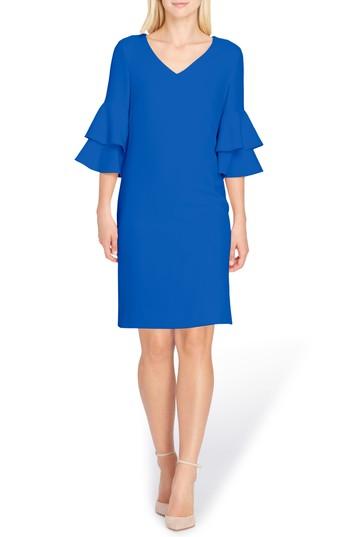 Women's Tahari Ruffle Sleeve Shift Dress - Blue