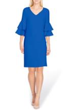 Women's Tahari Ruffle Sleeve Shift Dress - Blue