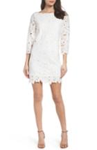 Petite Women's Felicity & Coco Belza Floral Lace Shift Dress P - White