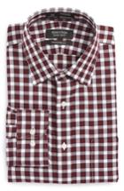Men's Nordstrom Men's Shop Smartcare(tm) Traditional Fit Check Dress Shirt .5 32/33 - Burgundy