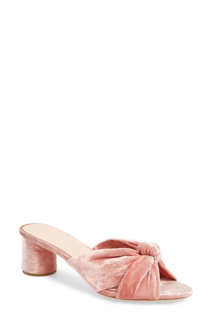 Women's Loeffler Randal Celeste Knotted Slide Sandal .5 - Pink