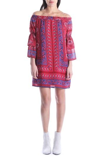 Women's Kut From The Kloth Jaida Off The Shoulder Ruffle Sleeve Dress - Red