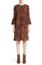 Women's Lafayette 148 New York Sidra Floral Print Silk Dress - Brown