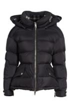 Women's Burberry Fleetwood Hooded Down Puffer Jacket, Size - Black