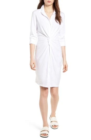 Women's Stateside Twist Waist Brushed Jersey Dress - White