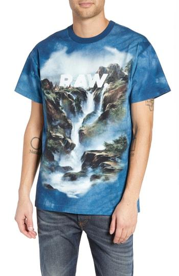 Men's G-star Cyrer Waterfall Loose T-shirt - Blue